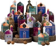 Famanu – Ramadan kalender om te knutselen en te vullen - huisjes set - 30 kleurrijke vouwdozen om op te zetten en te versieren