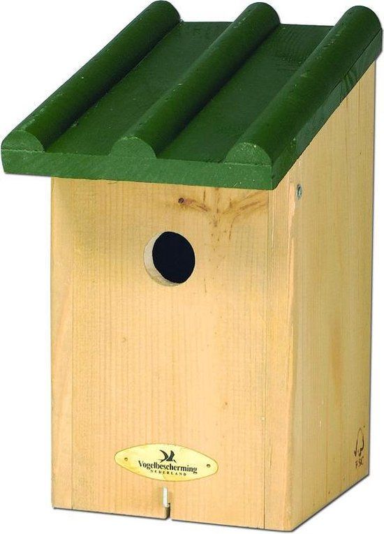 VBN Nestkast Toronto - Groen/Hout - Hangend - Vogelhuisje voor Mezen en Boomklevers