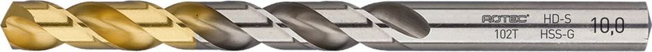 Rotec HSS-G spiraalboor, DIN 338, type HD-S, TiN-top, ø2,8 - 10 stuk(s) - 102.0280T