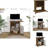 vidaXL Computerbureau 80x50x75 cm bewerkt hout gerookt eikenkleurig