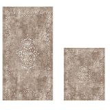 Badmatset 2-delig beige wit