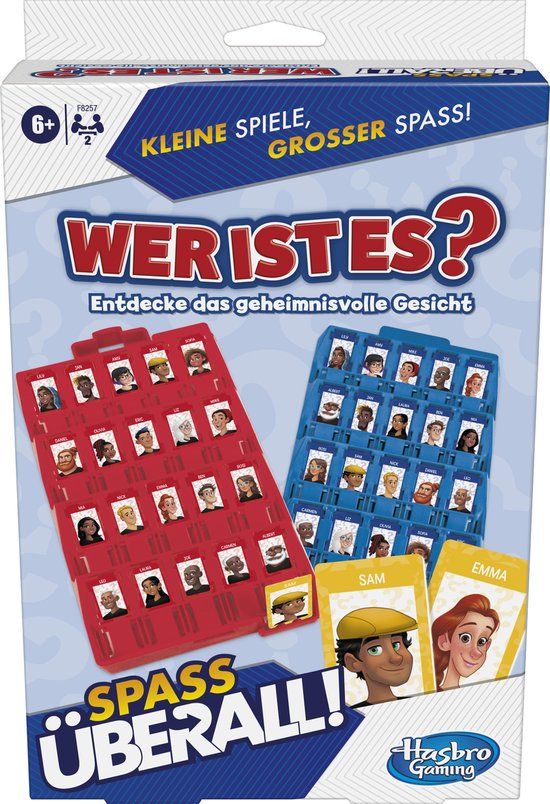 Hasbro Gaming Wie Is Het? Partyspel Duits Grab and Go Kunststof Karton 6 jaar 99 jaar 2 spelers