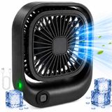 Silvergear Draagbare Bureauventilator - Kleine USB-C Ventilator - Mini Tafel Ventilator 3 Standen - Zwart