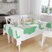 Bonamaison Tafelkleed, Anti-Mold, Sneldrogend, Waterdicht, 100% Polyester Tafellaken, Petroleum Groen, Wit, 140 x 160 Cm