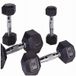 Body-Solid Set d'haltères hexagonaux en caoutchouc (35 kg)