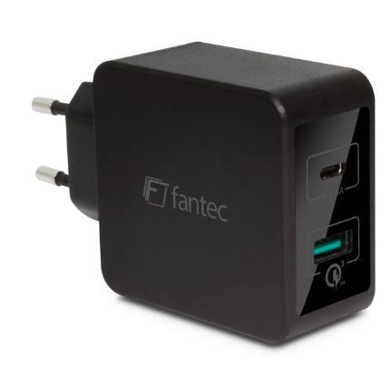 Fantec QC3-AC22 - Oplader voor mobiele apparatuur - Zwart
