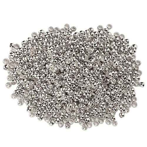 Luroze Knijpkralen, eenvoudige knijpkralen voor ambachtelijke liefhebbers voor het maken van sieradenarmbanden(Silver)