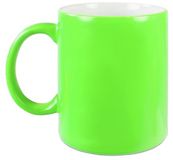 Merkloos / Sans marque BD Koffiemok beker - neon groen - keramiek - 330 ml