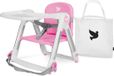 Bol Siège d'appoint Siège d'appoint pliable Siège enfant avec plateau, Chaise de voyage portable avec sac, Chaise haute pour manger (Sakura) Rose