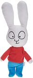 JEMINI - Simon pluche konijn +/-27 cm, 023429, wit/blauw/rood