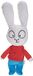 JEMINI - Simon pluche konijn +/-27 cm, 023429, wit/blauw/rood
