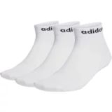adidas Think Linear Enkelsokken 3 Paar Unisex Wit 46-48