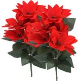 Merkloos Kunsttak Kerstster - 2x - rood - 30 cm - voor binnen
