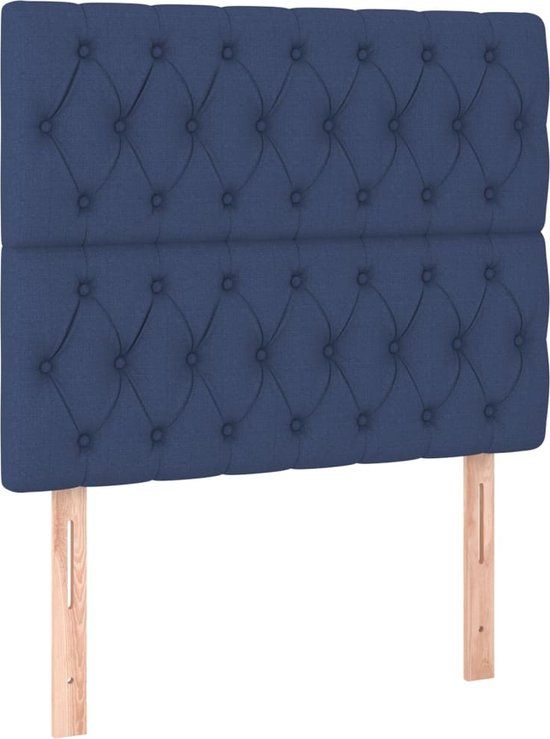 vidaXL Hoofdbord Blauw Stof 90x7x118/128 cm