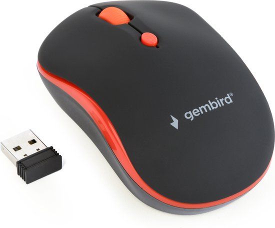 Gembird MUSW-4B-03-R Draadloze Optische Muis - Zwart/Rood