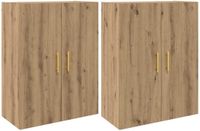 vidaXL Wandkast - 2 stuks - Artisan Eiken - 69,5 x 34 x 90 cm - Bewerkt hout