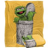 Sesamstraat Oscar Painted Officieel gelicenseerde Silky Touch Super Zachte Sprei Deken 152 x 127 cm