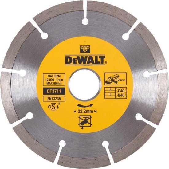 - DeWalt DT3711 Diamantdoorslijpschijf 125 x 22,23 x 1,8mm beton steen