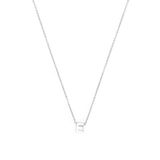 LUXENTER Zilveren afwerking Letter E Mediano metalen alfabet ketting
