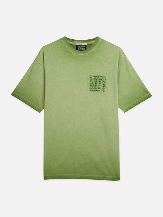 Scotch & Soda T-shirt Groen - Maat L - Heren - Biologisch Katoen