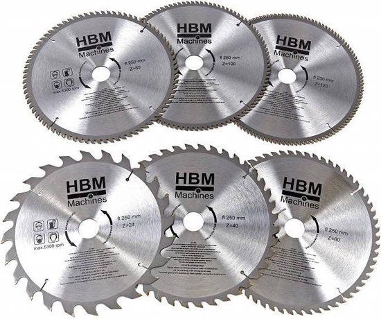 HBM 250 mm HM cirkelzaagblad met 80 tanden - Geschikt voor Hout