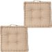 Atmosphera Coussin de sol Carré - 2x - beige - coton - 40 x 40 x 8 cm - carré - Extra épais
