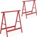 Relaxdays Inklapbare schraag - Set van 2 - 75 x 78 x 40 cm - Staal - Rood