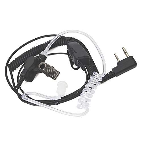 HYS Akoestische Buis Radio Headset Inline PTT Mic Microfoon Twee Manier Radio Oortje Compatibel Met Baofeng UV-5R UV-82 BF-F8HP BF-888S Kenwood Walkie Talkie