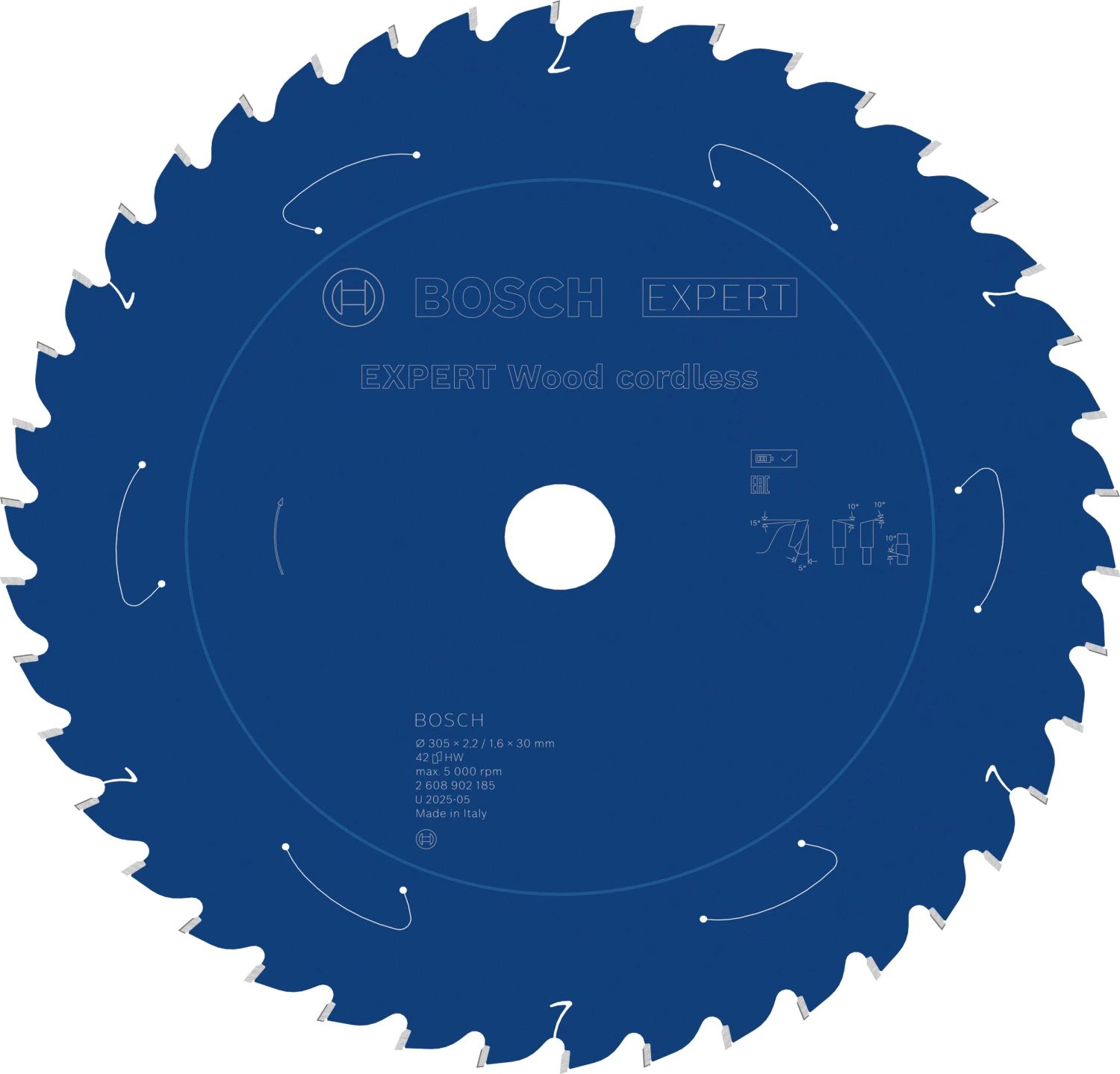 Bosch Accessoires EXPERT Wood cordless Cirkelzaagblad | 305 x 2,2/1,6 x 30 mm | T42 - 2608902185
