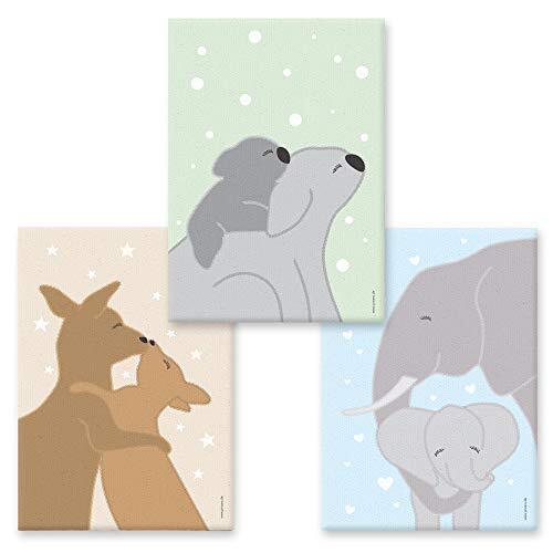 PRICARO canvas"Love of Animals", 20 x 30 cm, set van 3