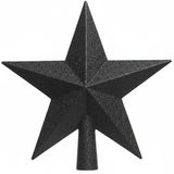 Kaemingk B.V. étoile de sapin de Noël - noir - paillettes - 19 cm - plastique