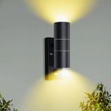 Applique murale d'extérieur avec détecteur PIR, IP44, noir, 2x 5W LED