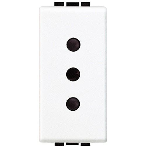 BTicino SL4113F Livinglight stopcontact, 2P+T, 10 A, 250 Va.c, antraciet Wit