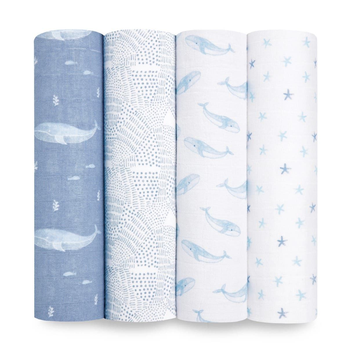 aden + anais wikkeldoek Inbakerdoek Blauw, Wit