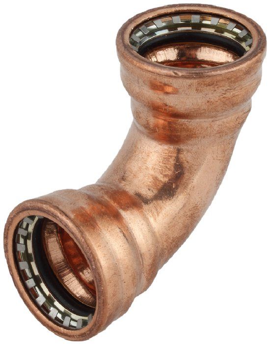 KIRCHHOFF CU knie 90°, blanco, 18 mm, 2 mofen, (S090)