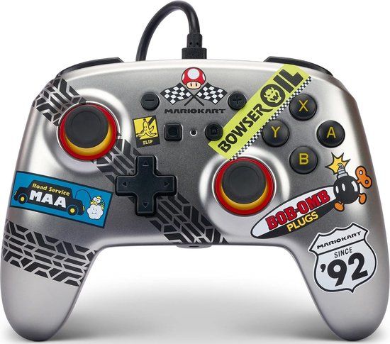 POWERA Nintendo Switch Mario Kart Gamecontroller - Bedraad - 3 meter - Zwart/Blauw/Oranje/Rood/Zilver/Wit