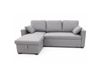 Canapé d'angle convertible 3 places avec coffre en tissu gris