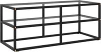 vidaXL Tv-meubel met gehard glas 100x40x40 cm zwart
