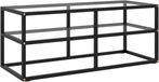 vidaXL Tv-meubel met gehard glas 100x40x40 cm zwart