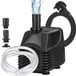 Pompe submersible - 25 W - 1500 l/h - Pompe à eau - 1,5 m tuyau - 2 buses