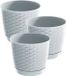 Prosperplast 4x Ronde Gevlochten Plantenpotten - Kunststof - Ø 16.5 cm - Wit