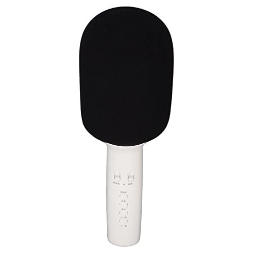 Seacanl -karaokemicrofoon, oplaadbare opname Handmicrofoon Ruisonderdrukking met LED-lampje voor pc voor smartphone(wit)