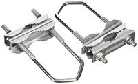 HD-LINE Set van 2 dubbele klemmen, tandklem, tot 60 mm, verzinkt balkon, zilver 4