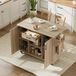 Unité de cuisine mobile sur roues - 120 cm - Plateau rabattable - Tiroir - Armoire - MDF - Naturel