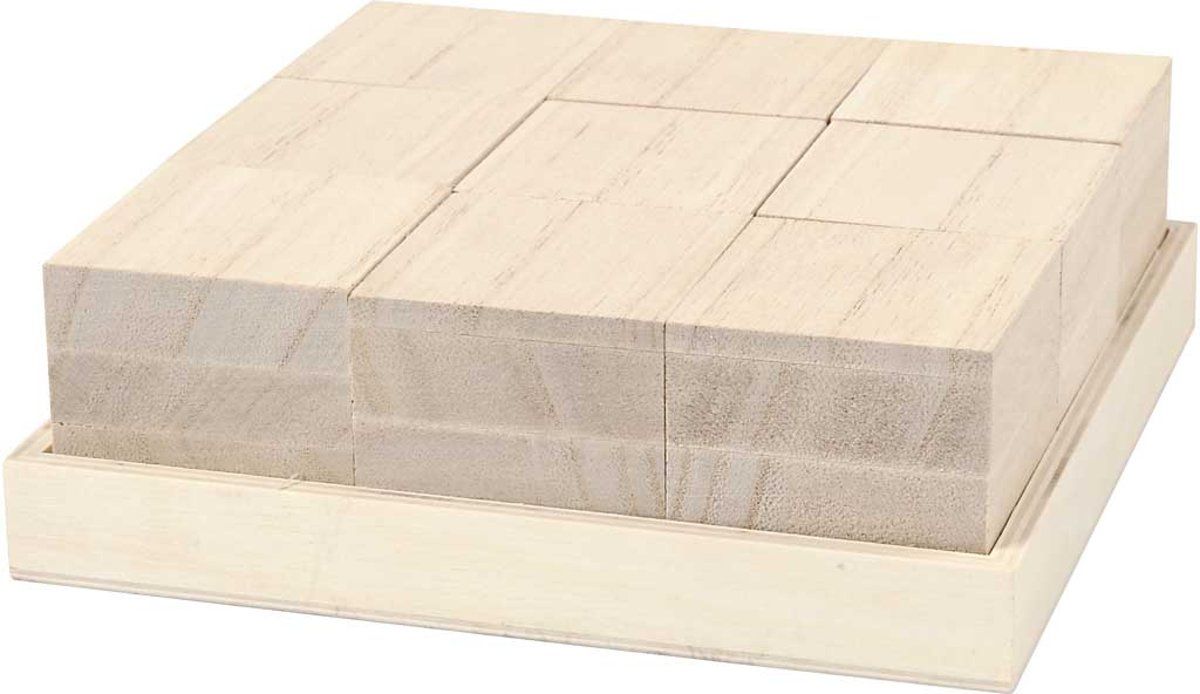 creotime Houten blokken 4x4x4 cm 9 stuks - Keizerin boom