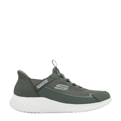 Skechers Bounder slip-on sneakers olijfgroen