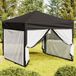 Tente de réception pliable avec parois, noir, 3x3 m, 805224