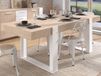 TRAVIS Table de salle à manger chêne/blanc design artisan