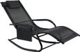 Happyment Chaise longue deluxe - Bain de soleil - Chaise de plage - Lit de jardin - Noir