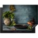 Plaque de protection induction herbes - épices - poêle - couteau - gris - couvercle de cuisinière rustique 71x52 cm
